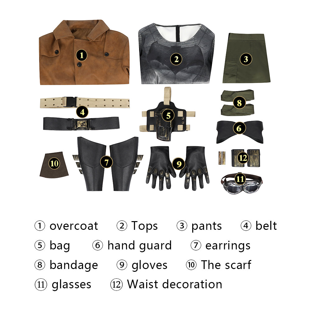 Costume de Cosplay Bruce Wayne Tenue Brune