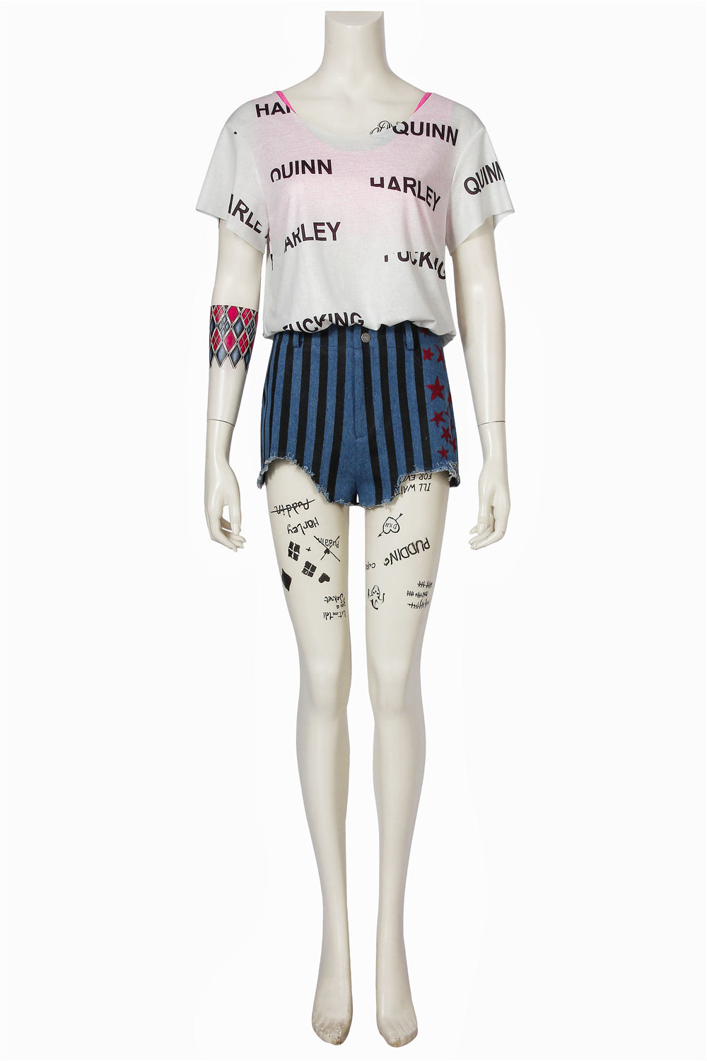 Costume de Cosplay de Harley Quinn avec T-shirt et Tenue Complète