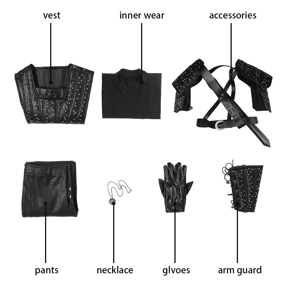 Costume de Cosplay de Geralt de Riv Tenue Noire