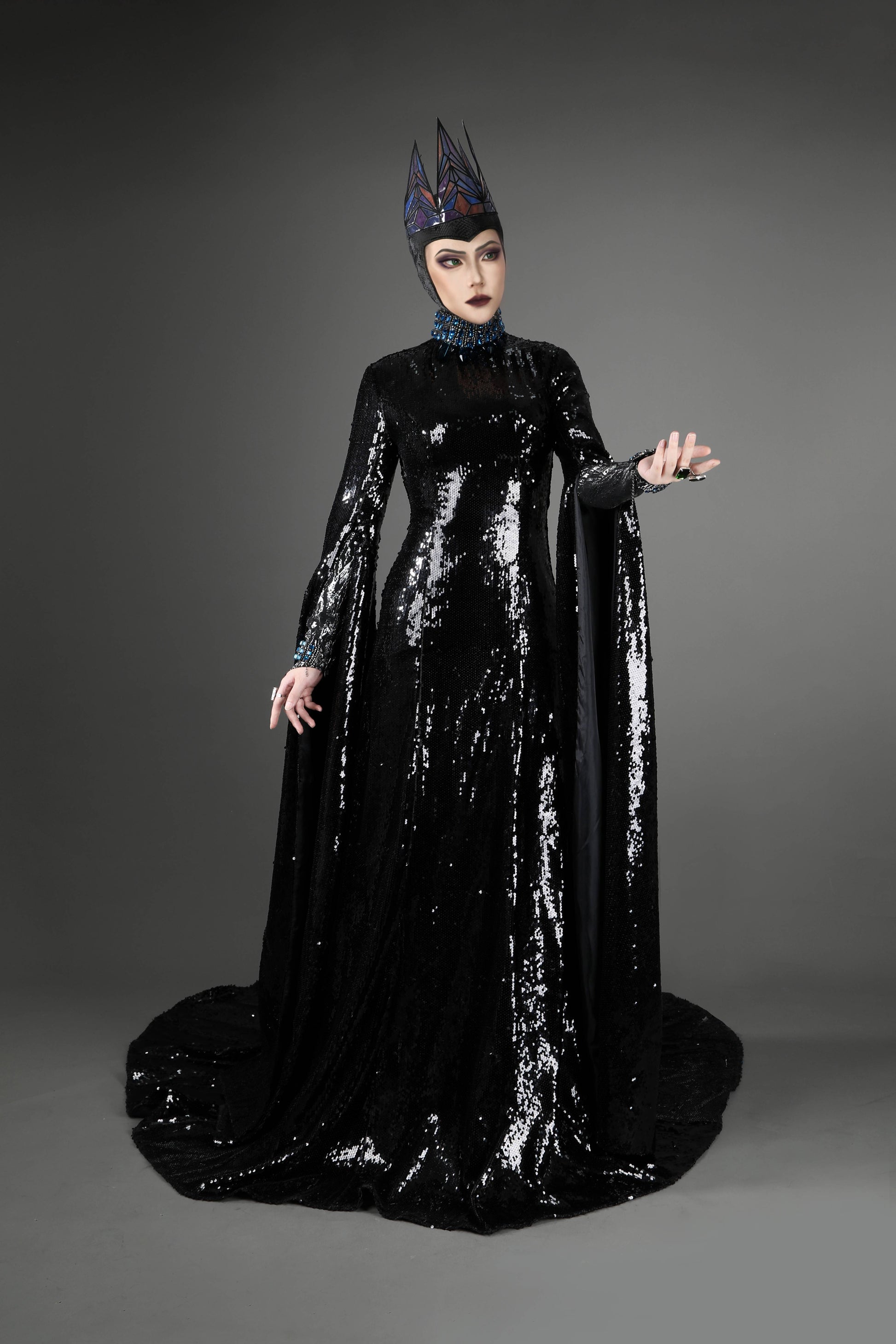 Costume de Cosplay de Reine en Robe Noire