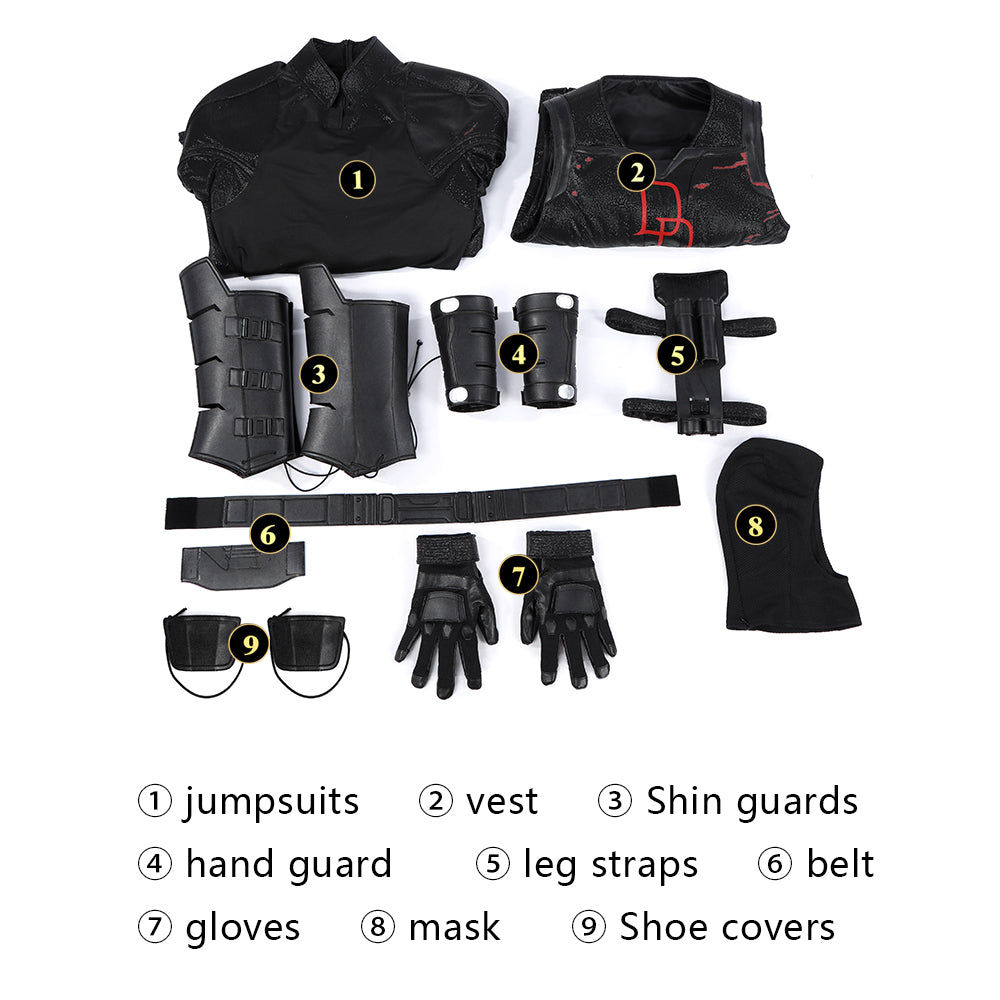 Costume de Cosplay de Matt Murdock en Combinaison Noire