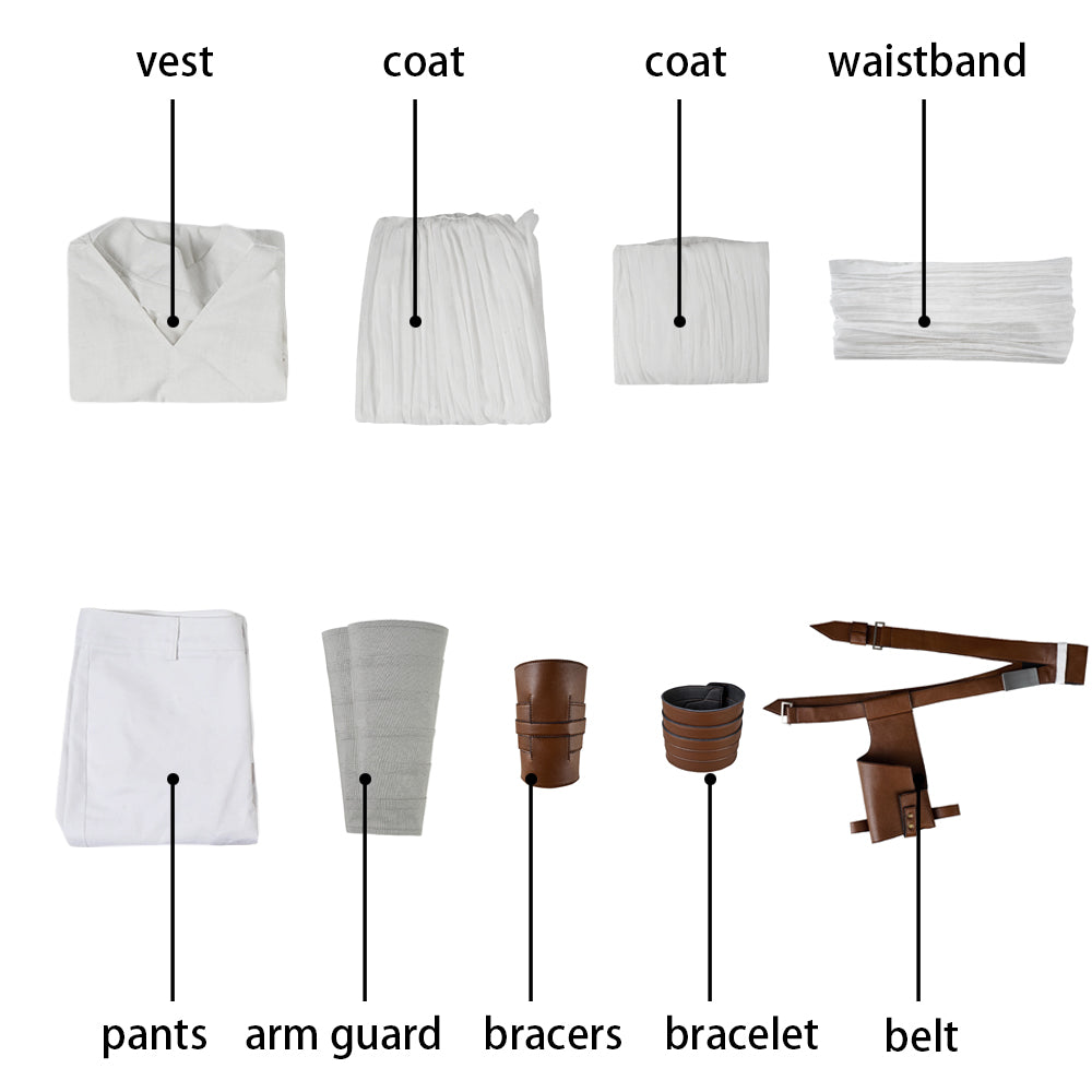 Costume de Cosplay de Rey Skywalker Tenue Blanche