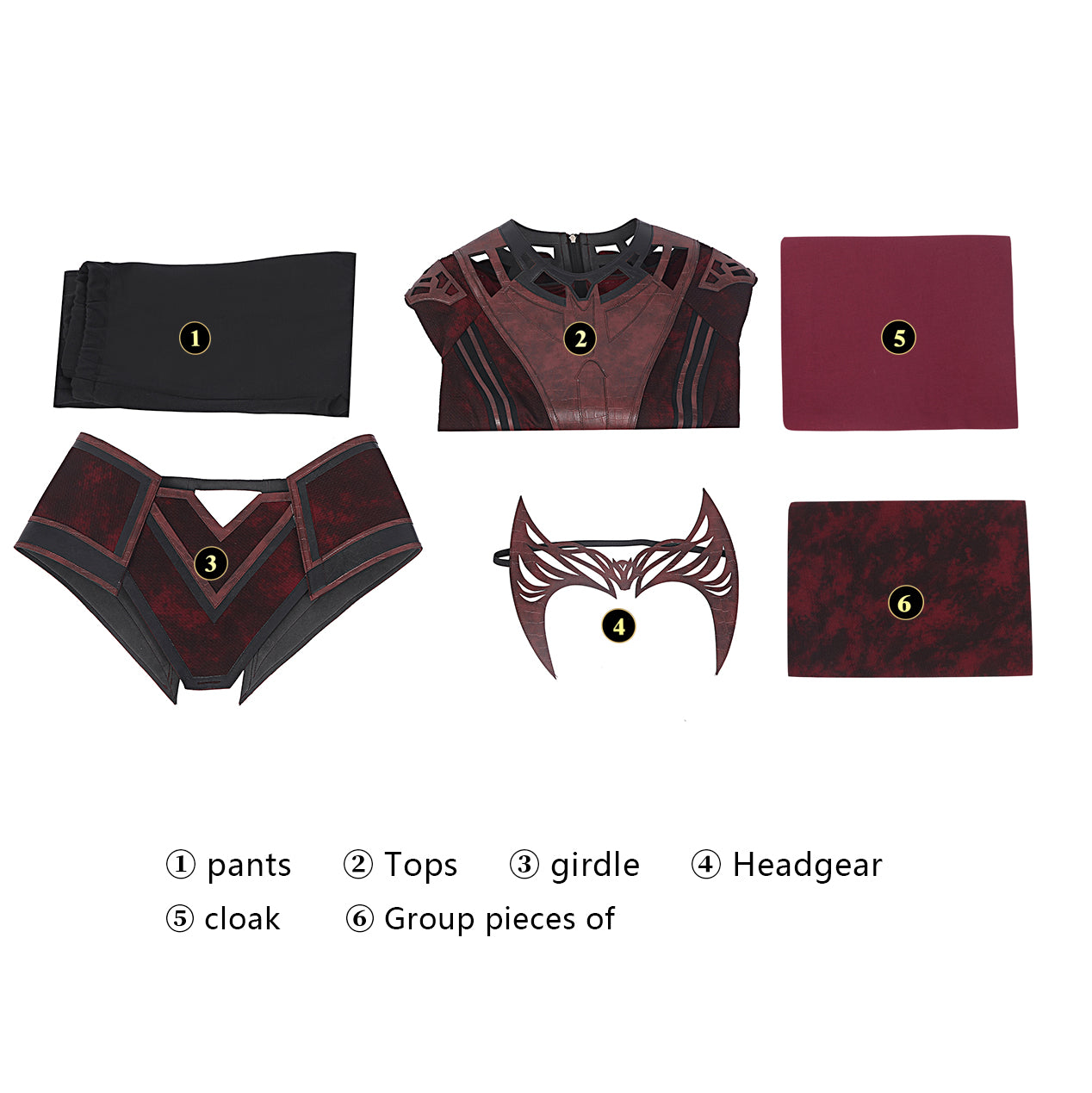 Costume Cosplay Sorcière Rouge Tenue Sombre De Wanda Maximoff