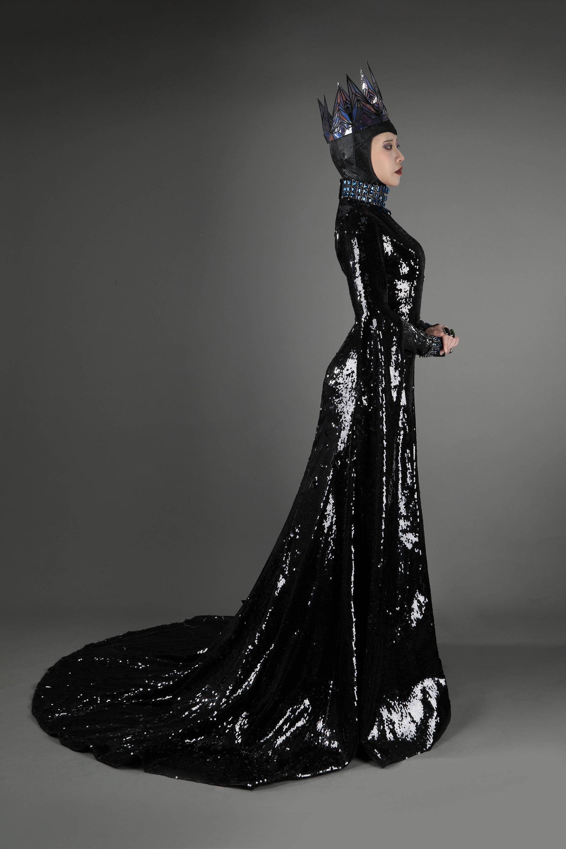 Costume de Cosplay de Reine en Robe Noire