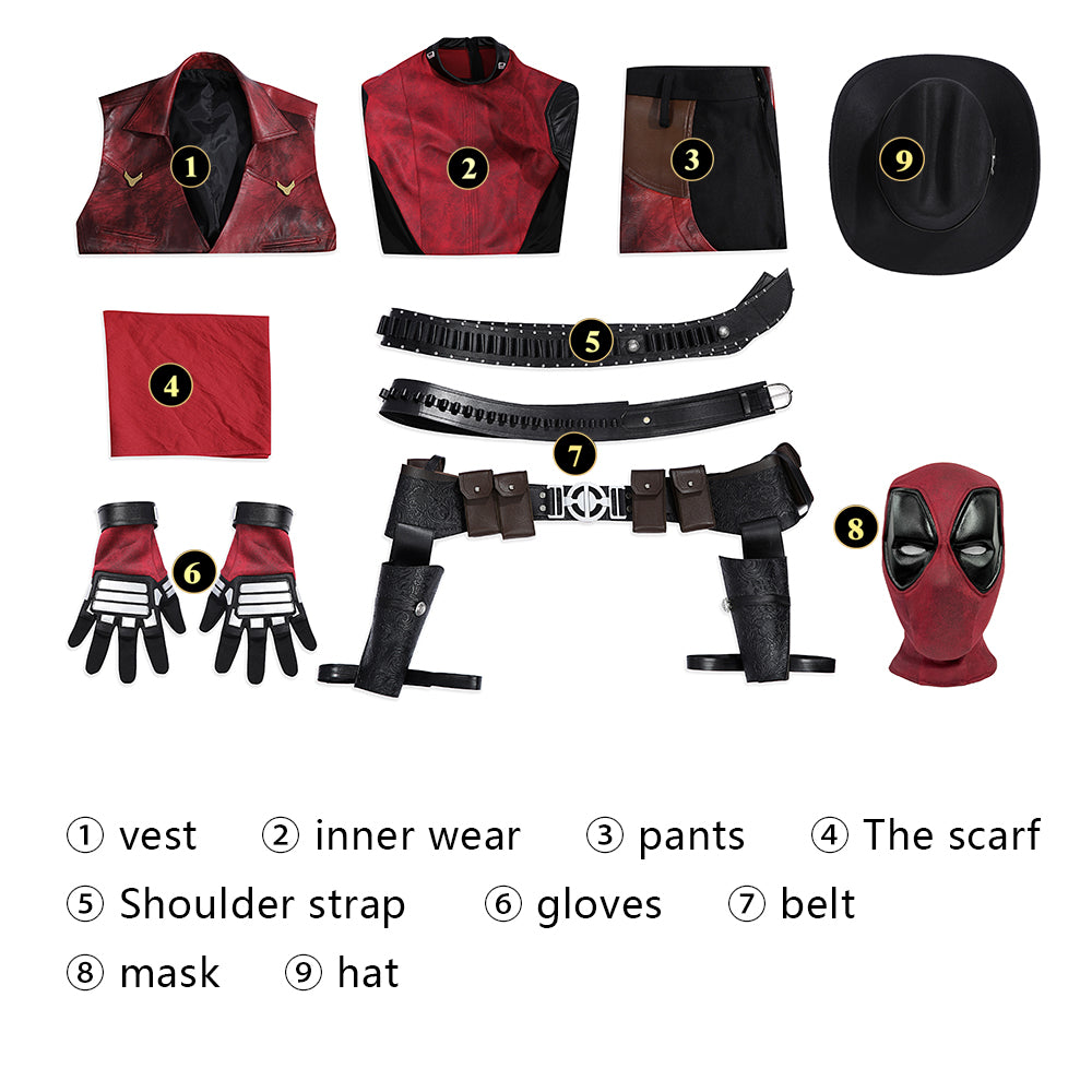 Costume de Cosplay Wade Wilson en Cowboy