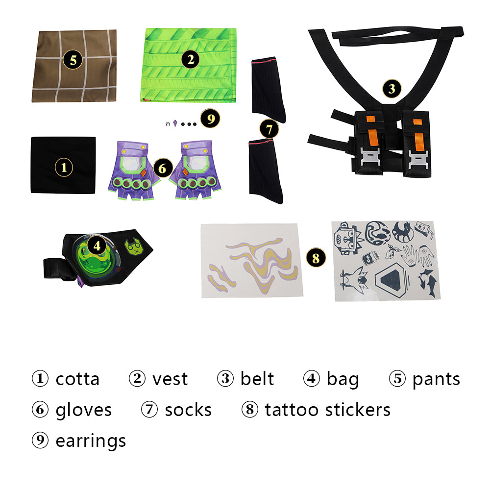 Costume De Cosplay Gekko Tenue Complète
